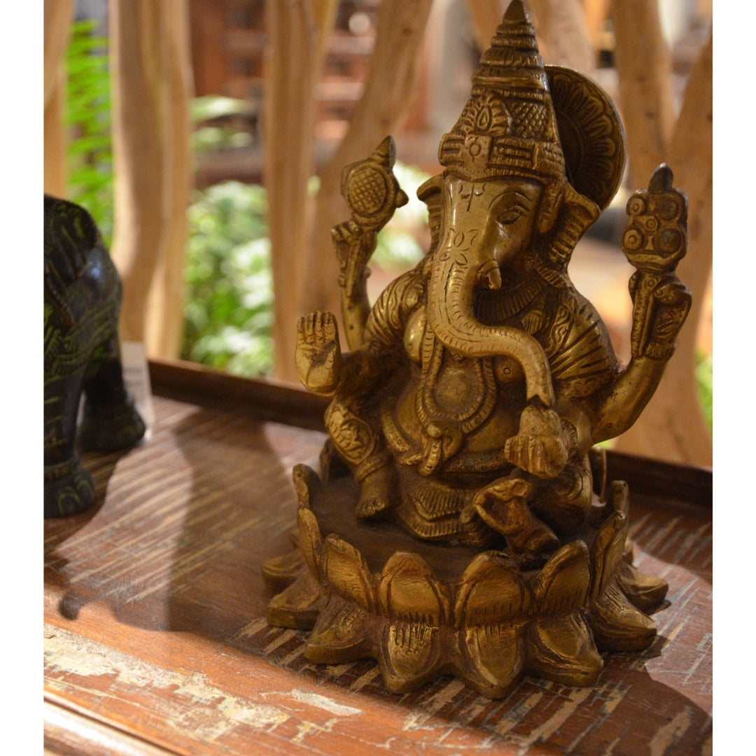 GANESH SENTADO DE BRONCE