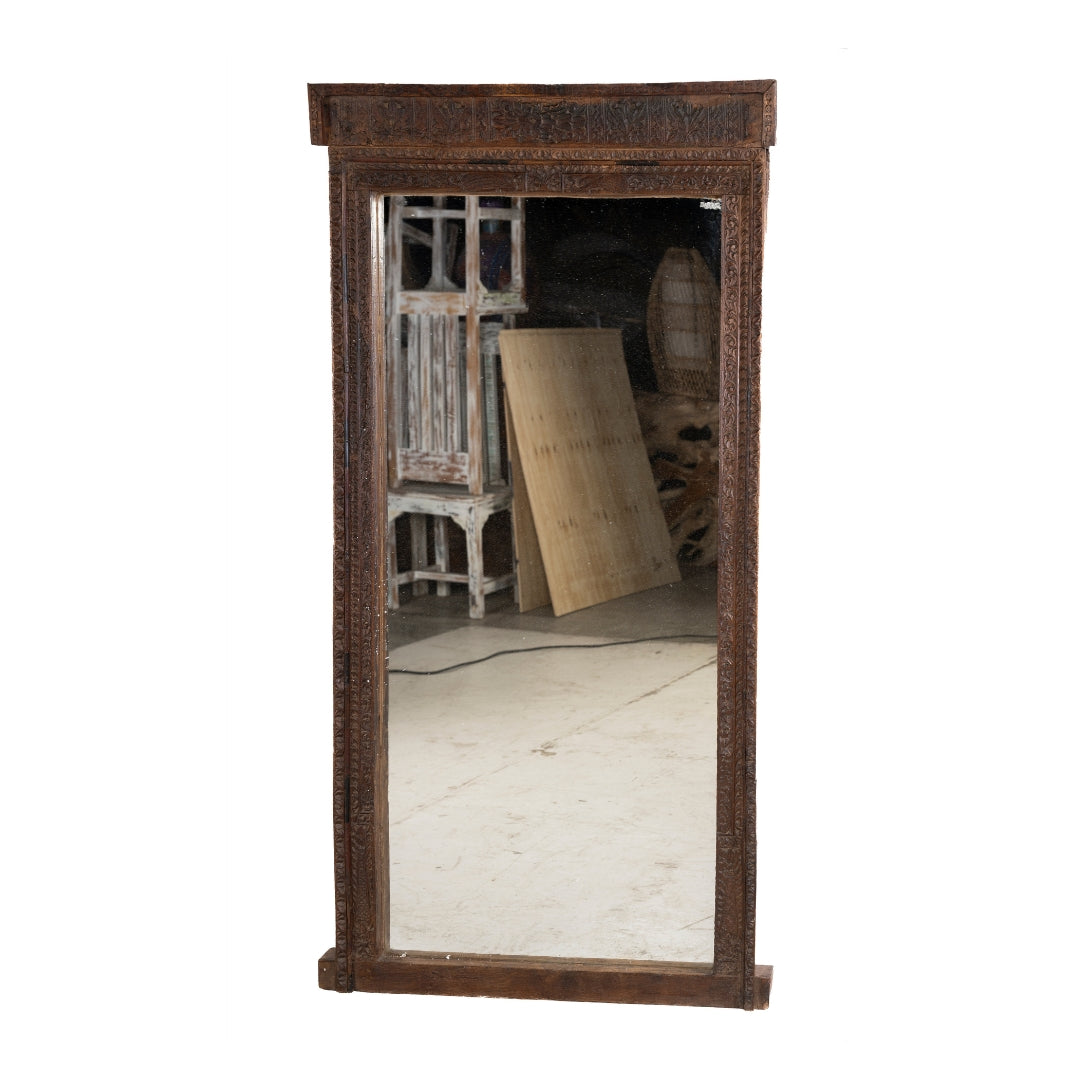 ESPEJO RECTANGULAR CON MARCO DE MADERA GRANDE