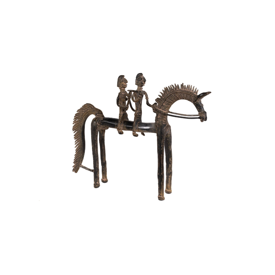 CABALLO BRONCE 2 JINETES