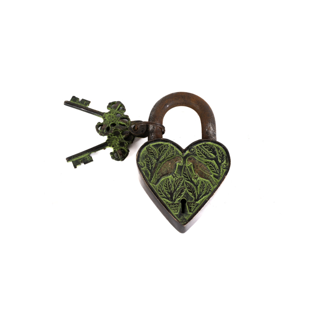 CANDADO CORAZON CON PAJAROS