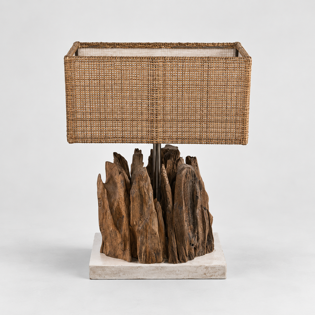 LÁMPARA DE MESA CON MADERA