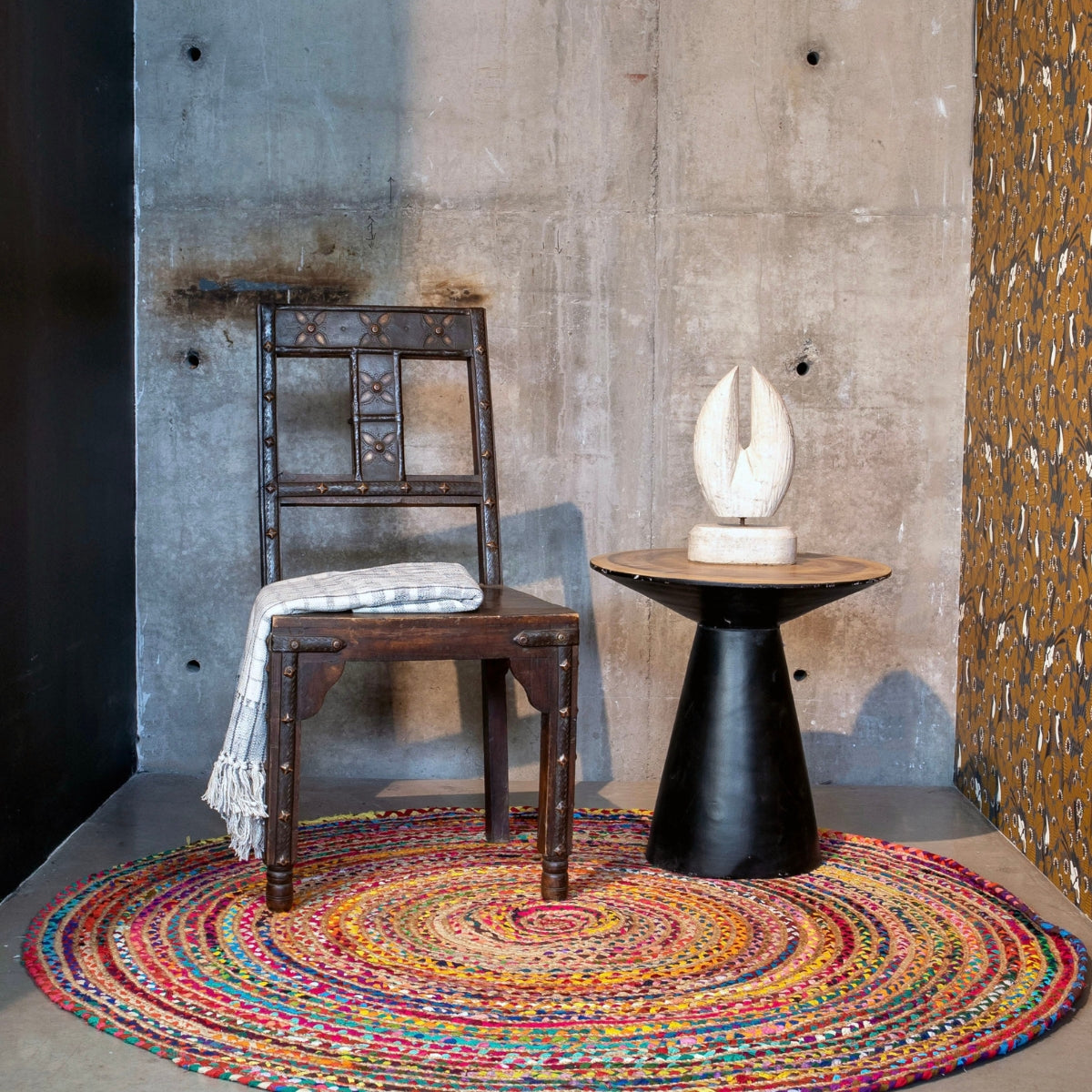 SILLA DE TECA CON METAL