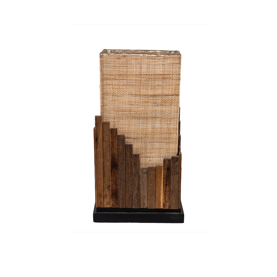 LAMPARA YUTE Y MADERA