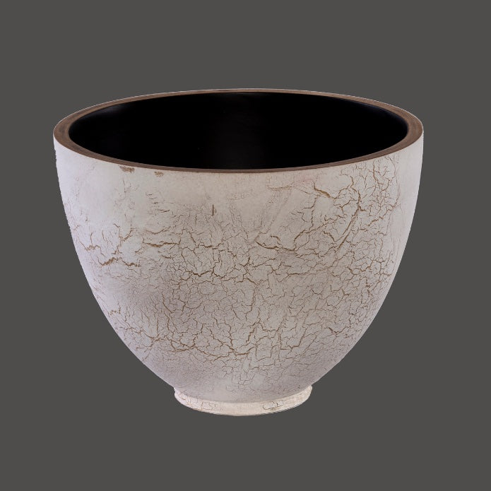 MACETA MEDIANA BLANCA DESLAVADA