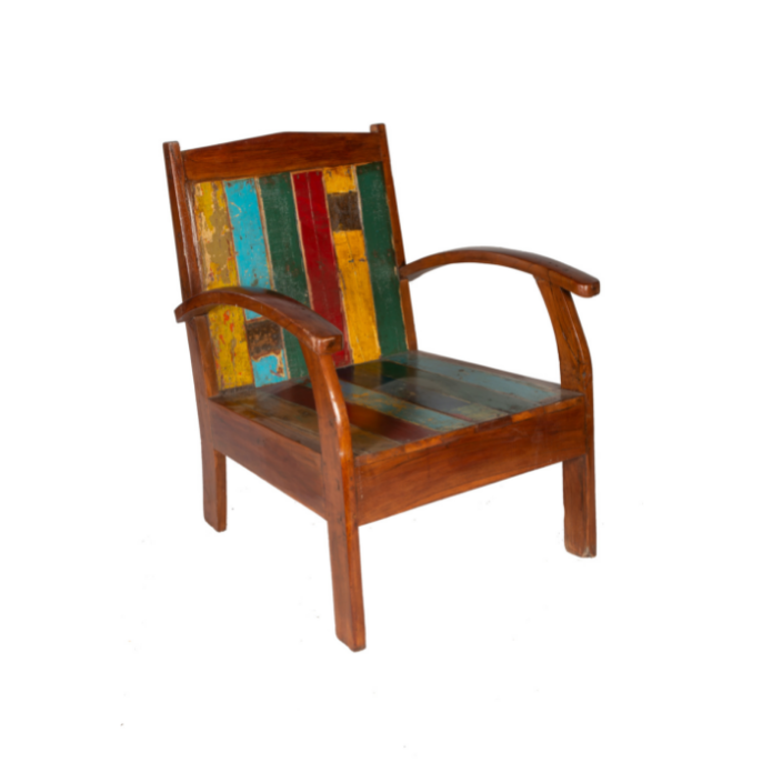 SILLA CON BRAZOS PINTADA