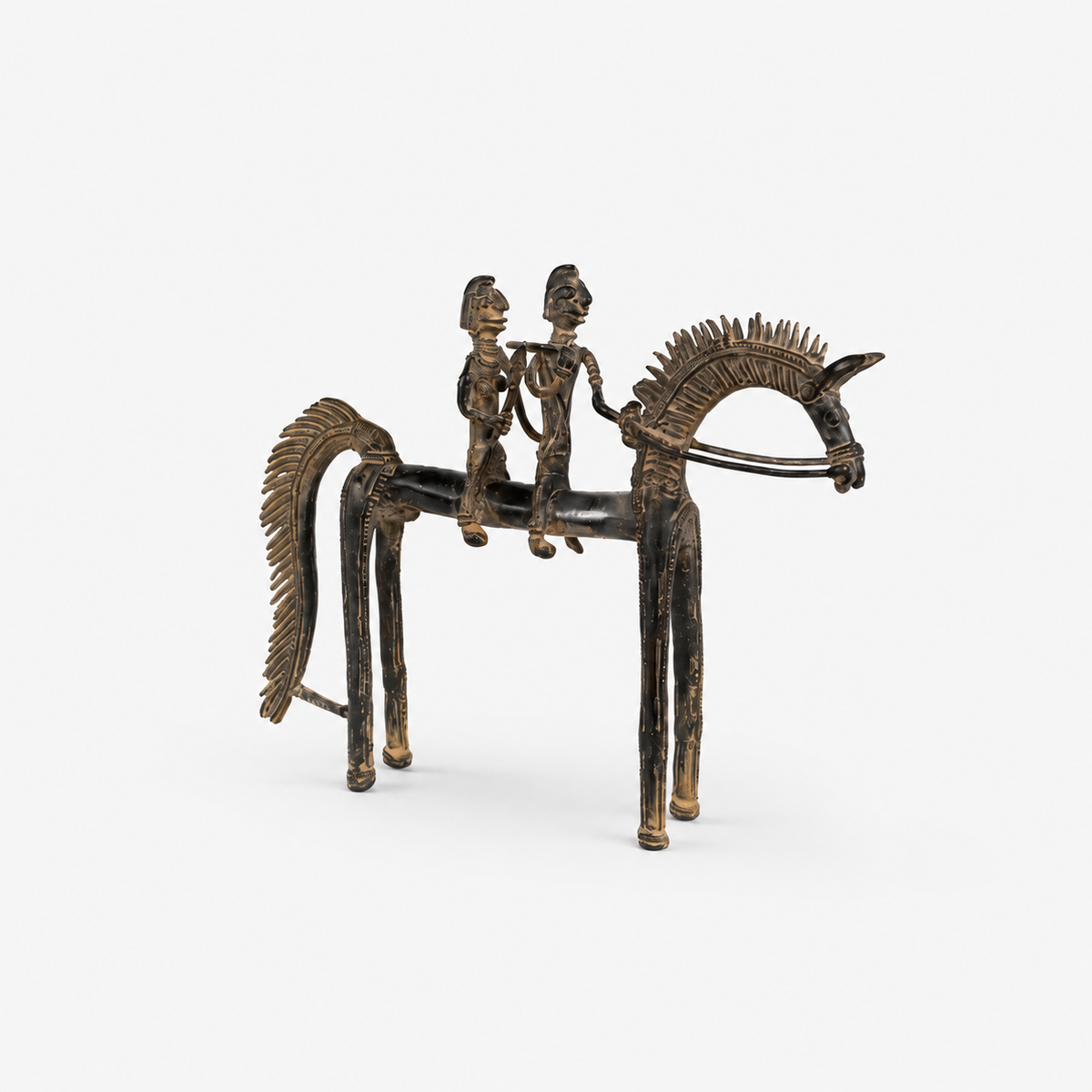CABALLO BRONCE 2 JINETES