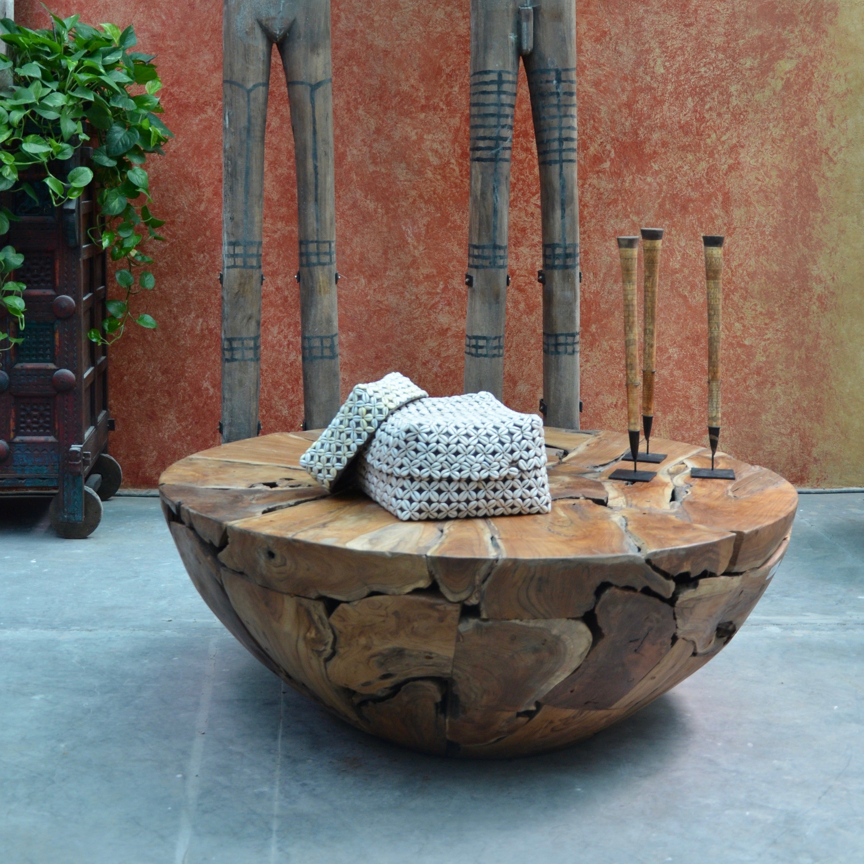 MESA OVALADA TECA
