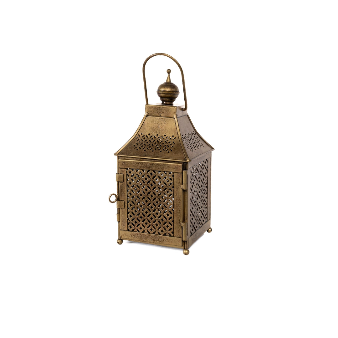 CANDELABRO CUADRADO METAL DORADO