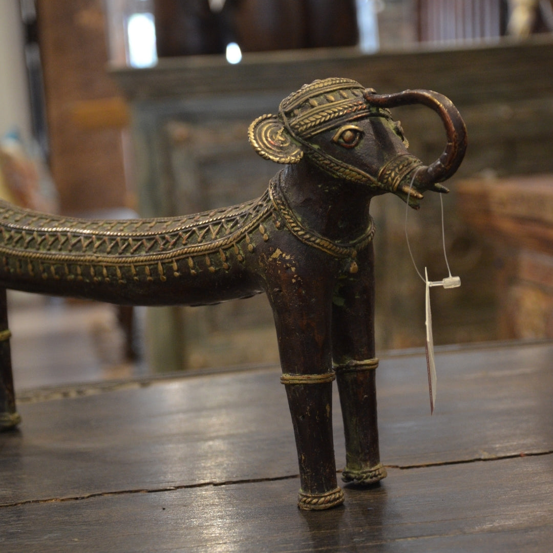 ELEFANTE CURVO DE BRONCE