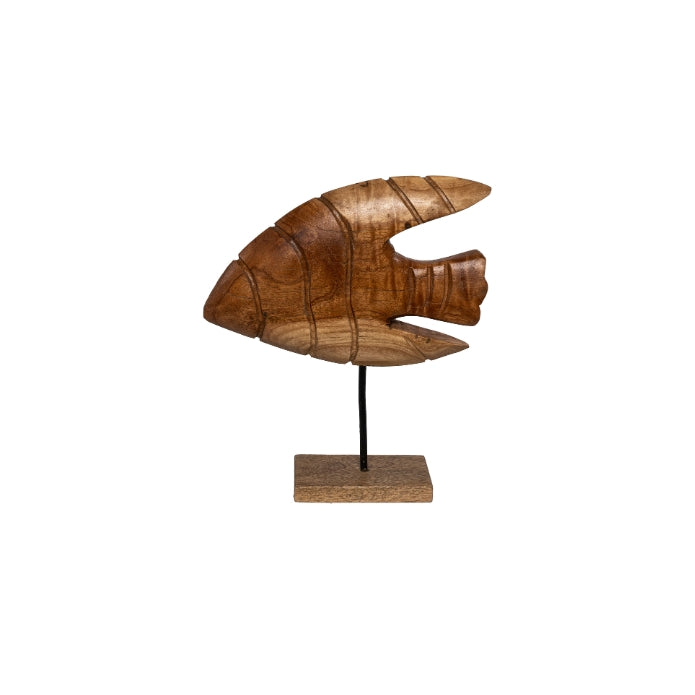 FIGURA PEZ MADERA NATURAL