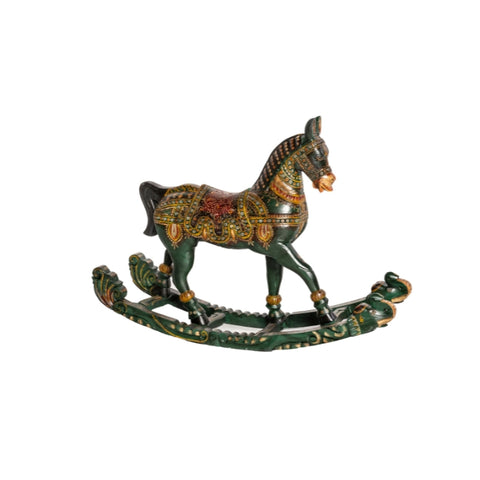 FIGURA CABALLO MECEDOR VERDE