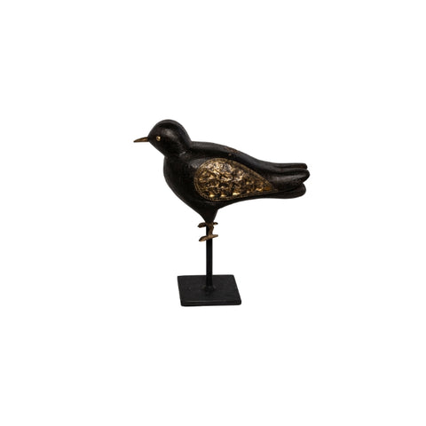 PAJARITO NEGRO CON DORADO