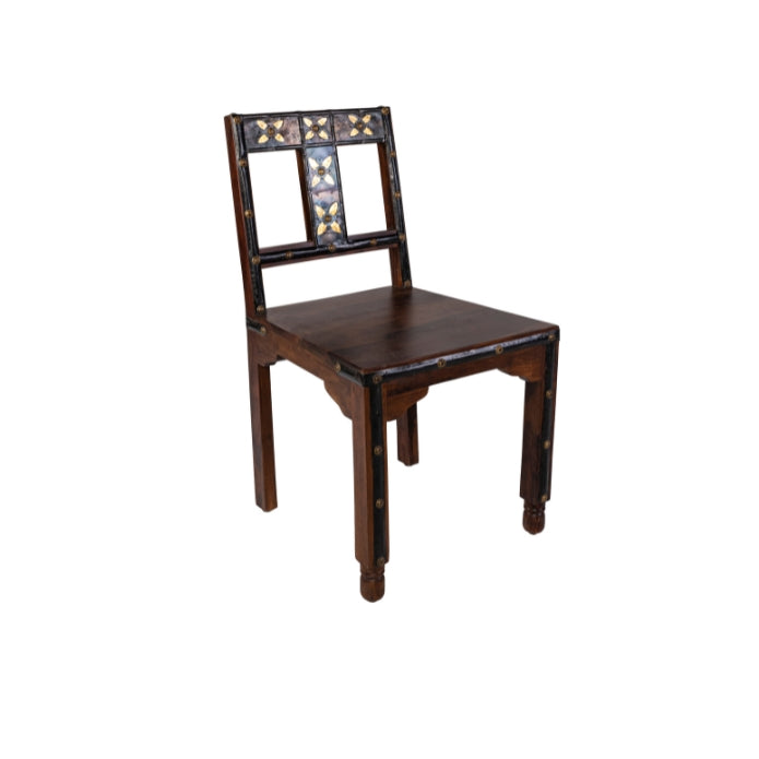 SILLA DE TECA CON METAL