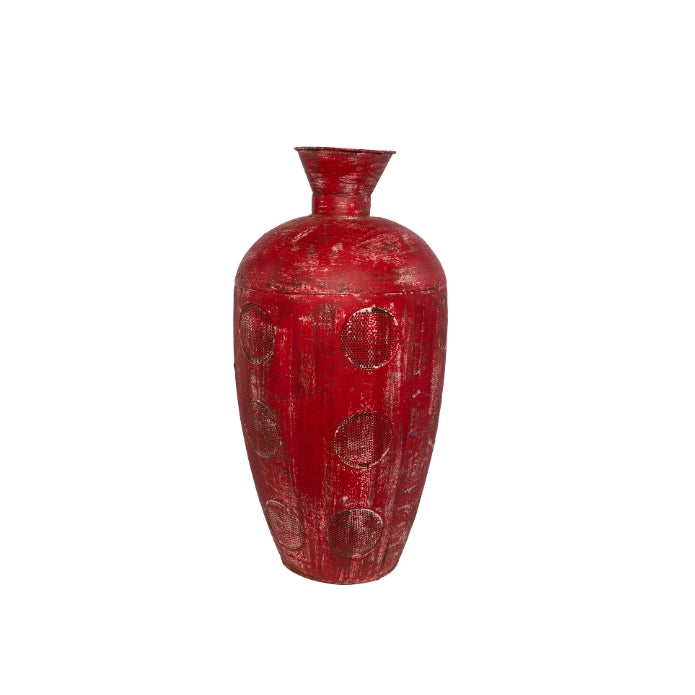 FLORERO METAL ROJO