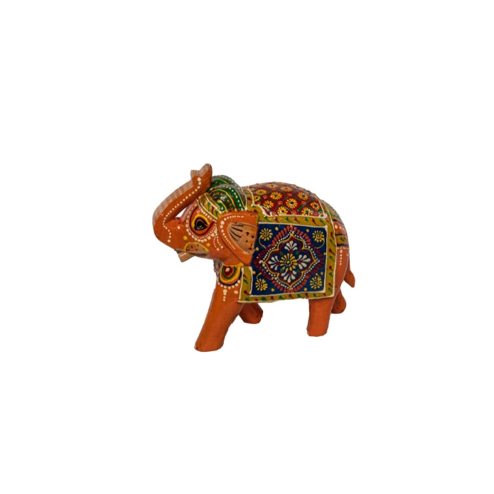 ELEFANTE TROMPA PARADA CHICO NARANJA