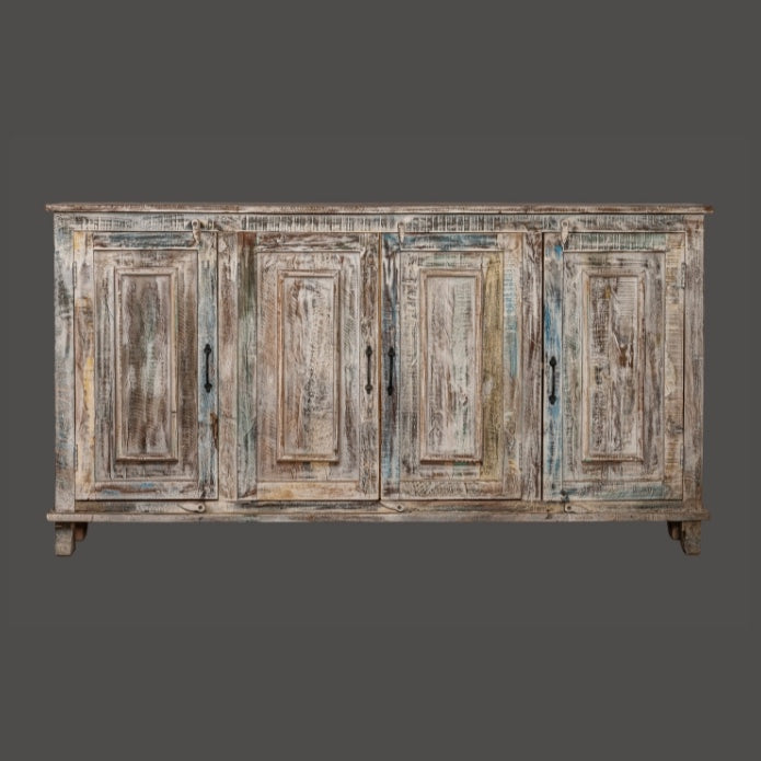 COMODA 4 PUERTAS ACABADO DESLAVADO