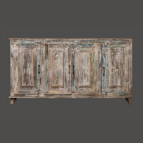 COMODA 4 PUERTAS ACABADO DESLAVADO