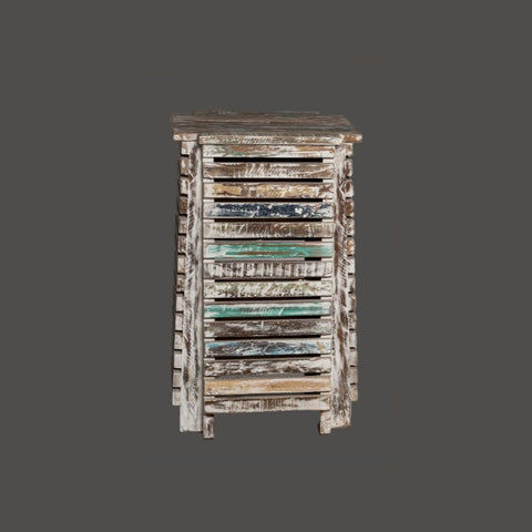 PEDESTAL LINEAS MADERA EN COLORES