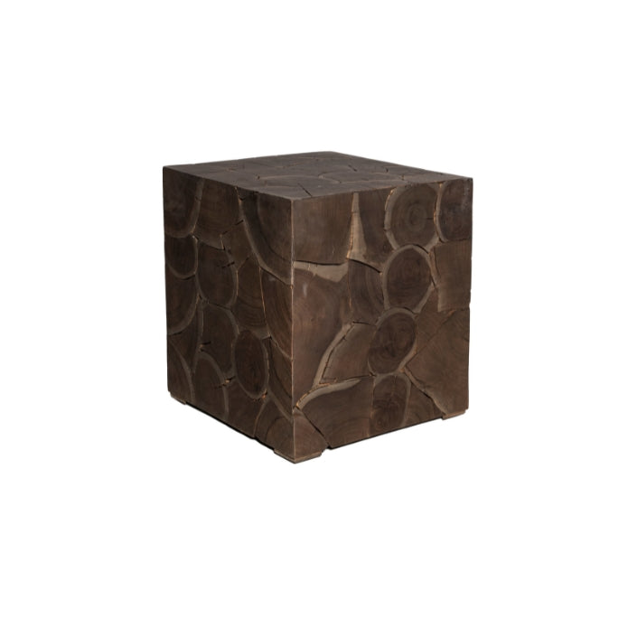 CUBO PEDACERA DE TECA COLOR OBSCURO