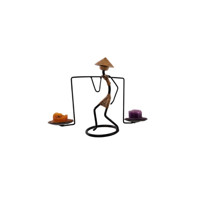 CANDELABRO FIGURA METAL