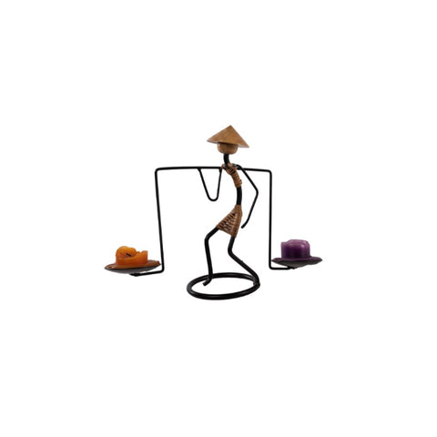 CANDELABRO FIGURA METAL