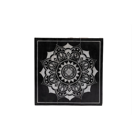 CUADRO FLOR BLANCO Y NEGRO