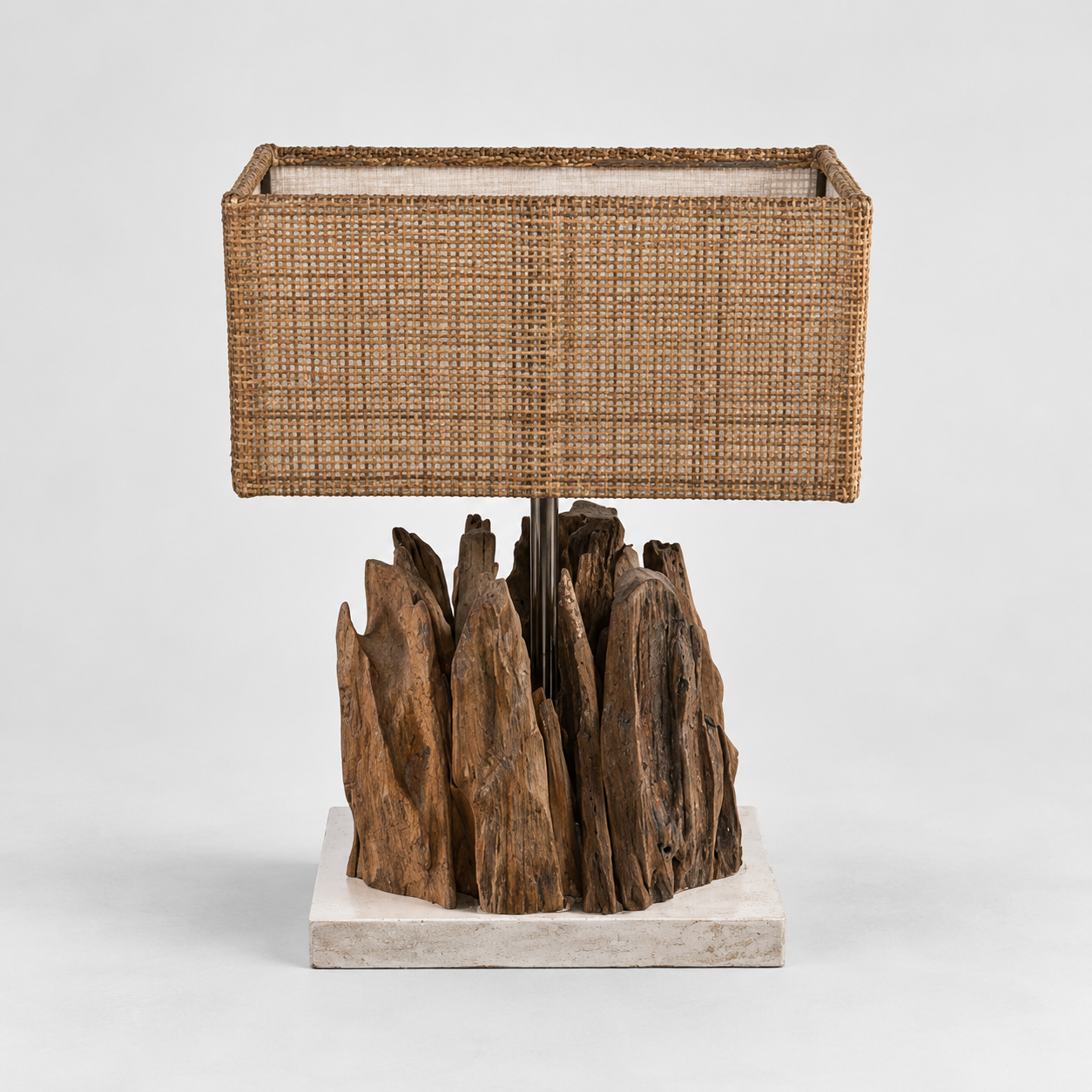 LÁMPARA DE MESA CON MADERA