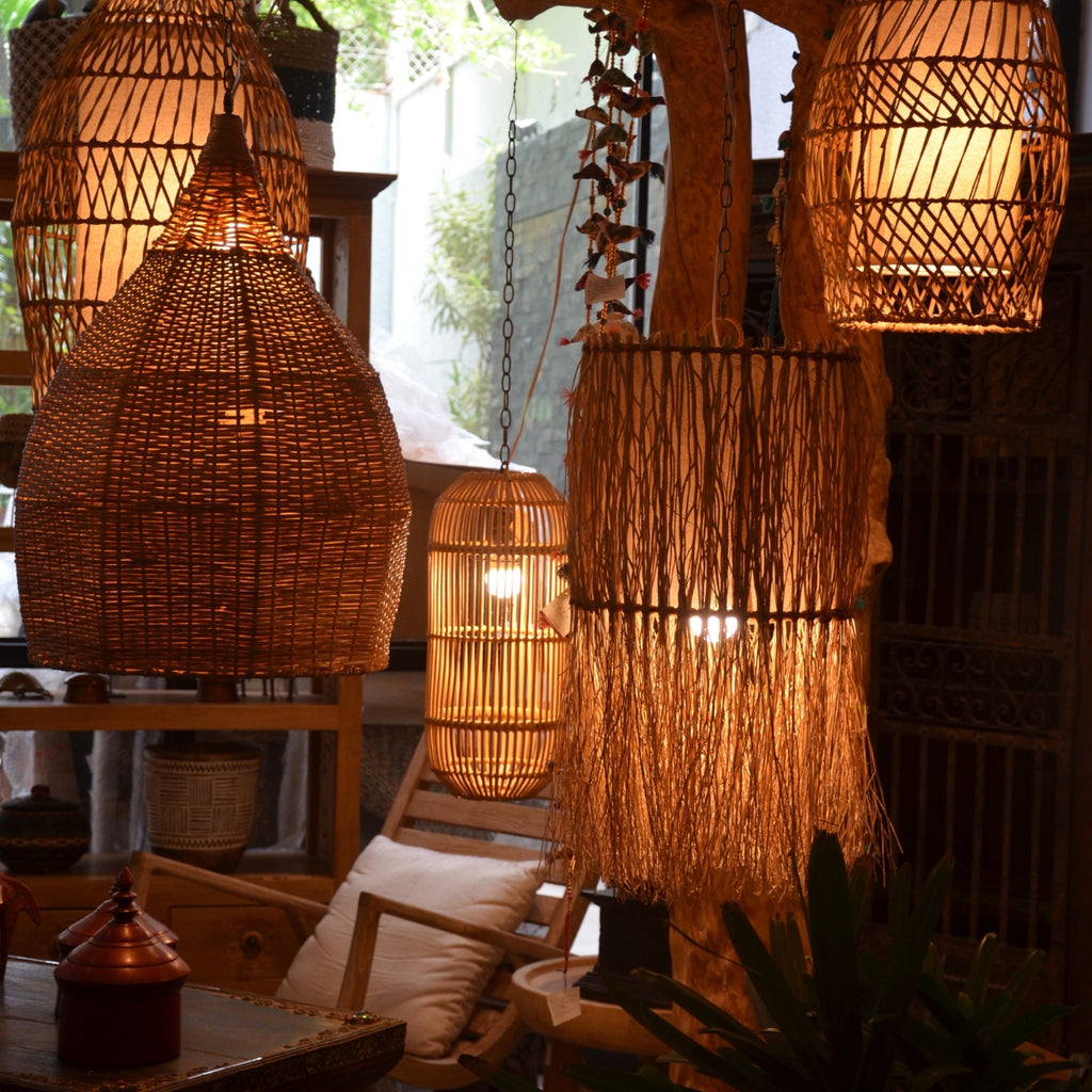LAMPARA CILINDRO RATTAN