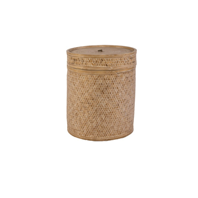 CAJA REDONDA BAMBU CLARA