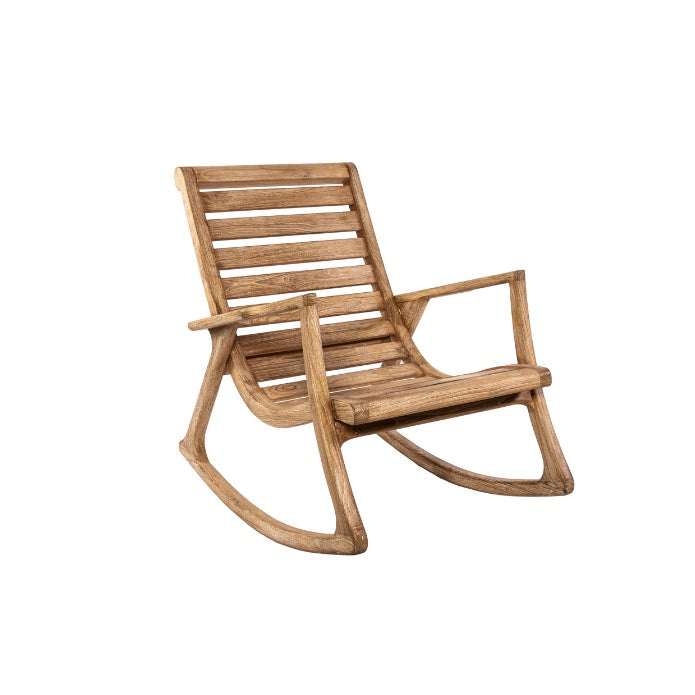 SILLA MECEDORA DE TECA