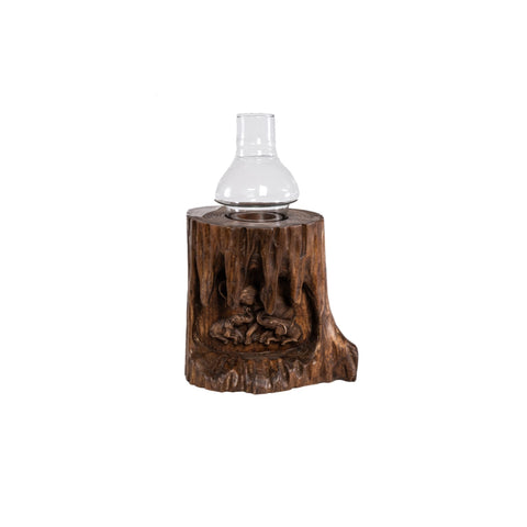 QUINQUE CON MADERA TALLADO