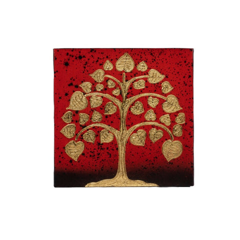 CUADRO ARBOL TUPIDO ROJO