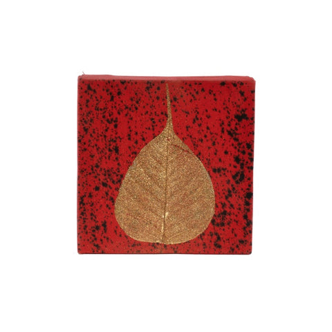 CUADRO HOJA PEQUEÑO ROJO