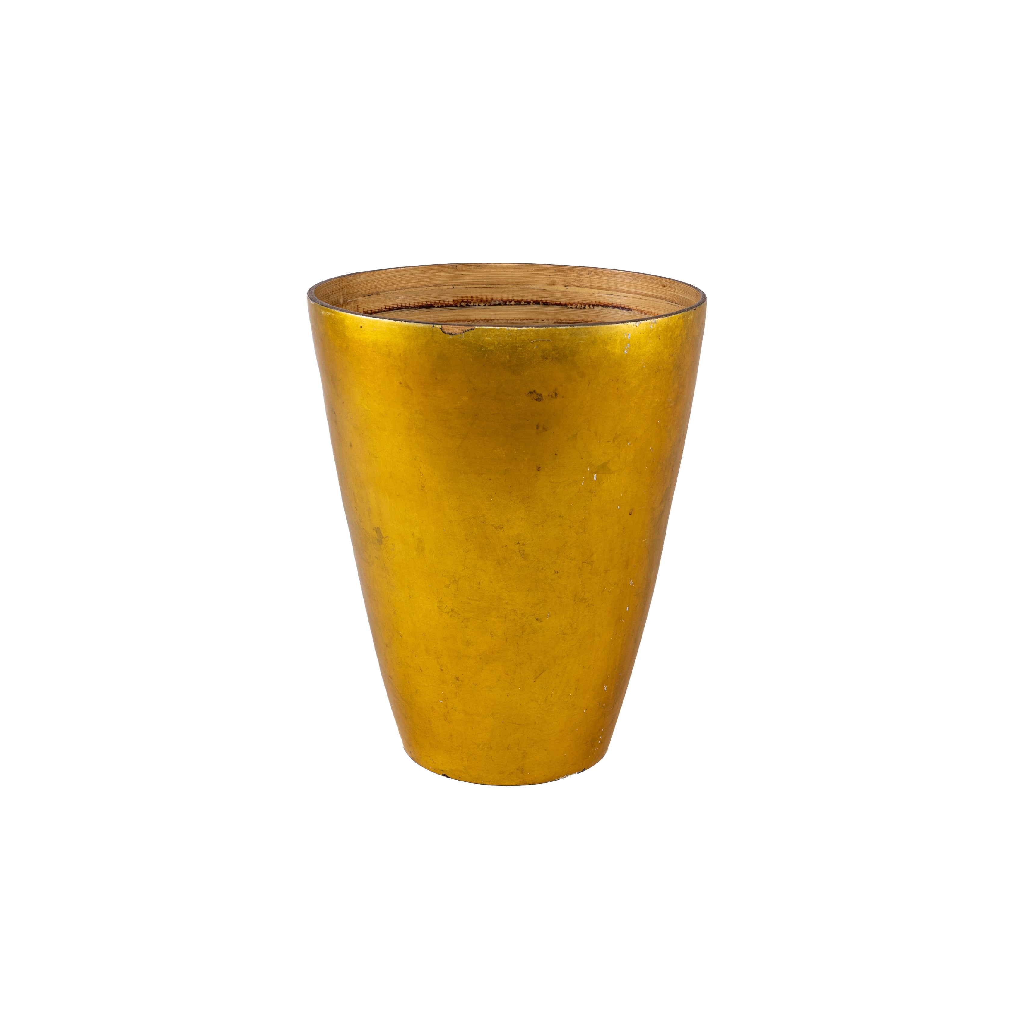 FLORERO BAMBU DORADO