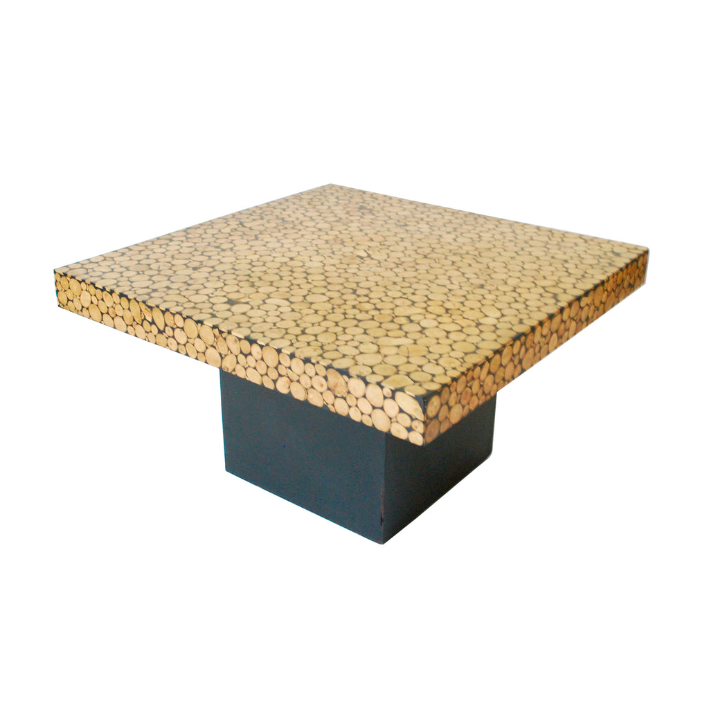 MESA LATERAL DE RESINA Y MADERA