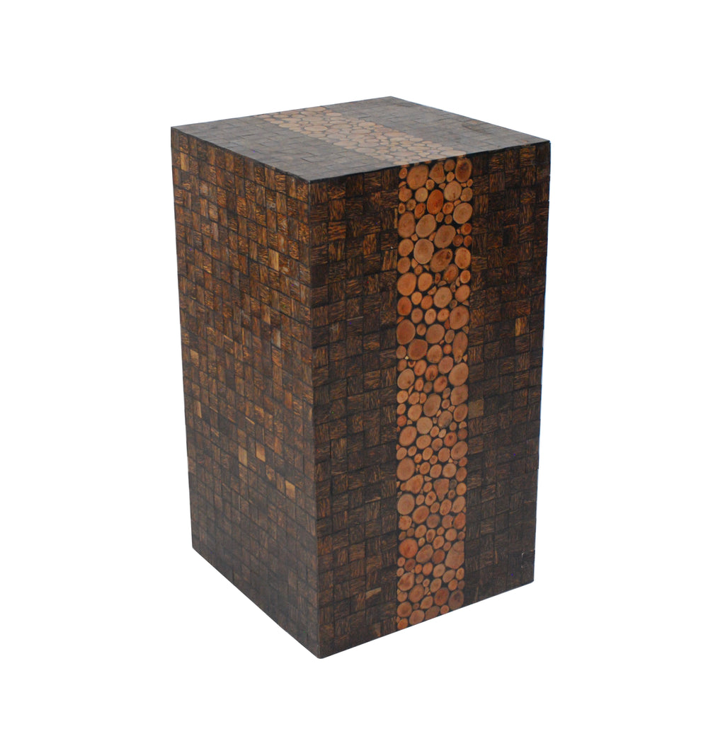 PEDESTAL DE MADERA CON COCO