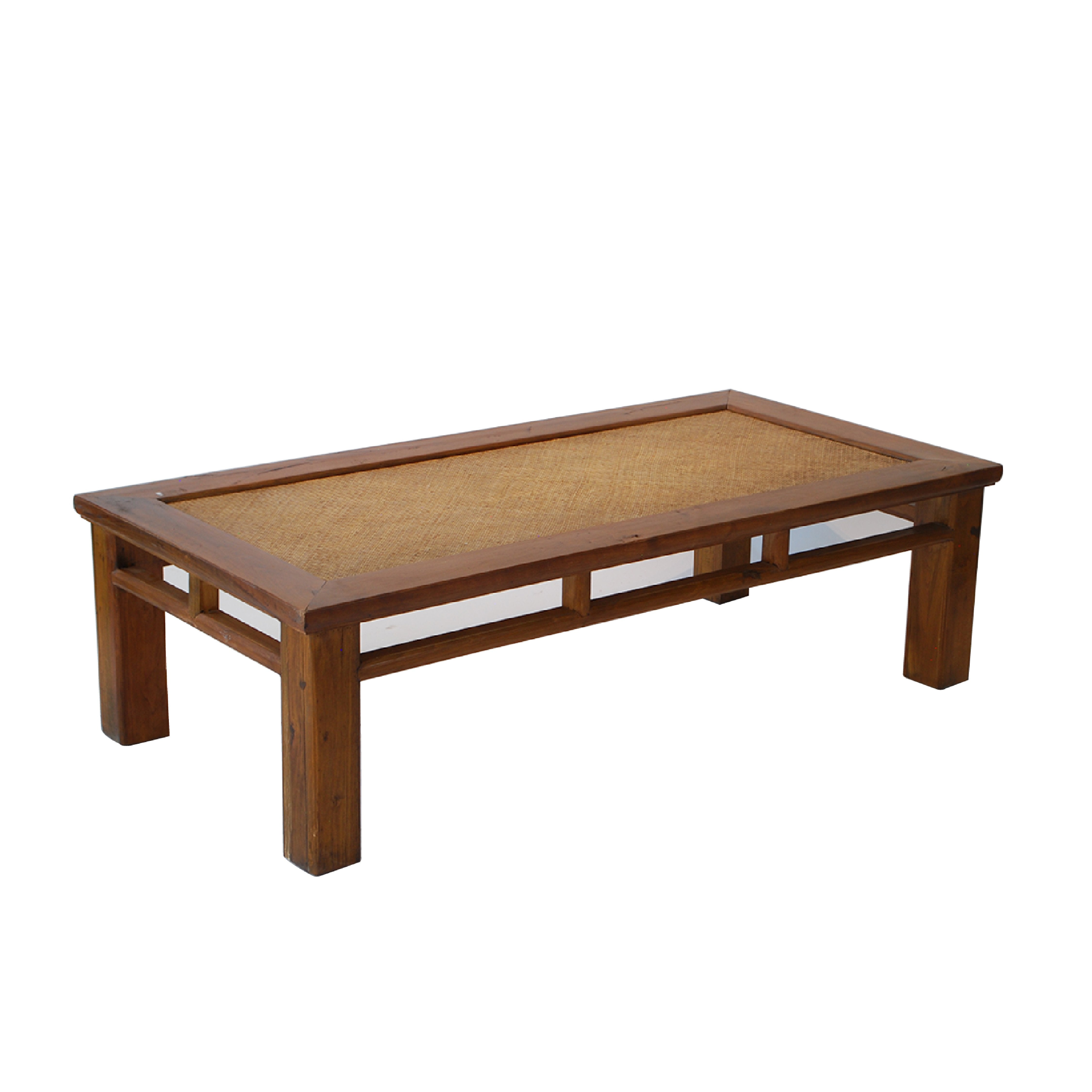 MESA DE MADERA CON MIMBRE