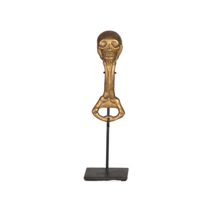 ESCULTURA DESTAPADOR CALAVERA BRONCE