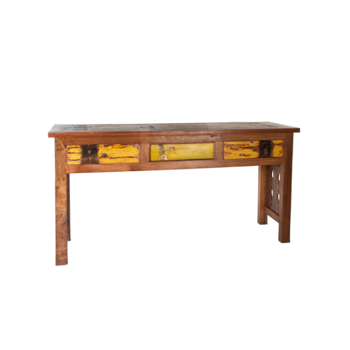 CONSOLA DE MADERA AMARILLA
