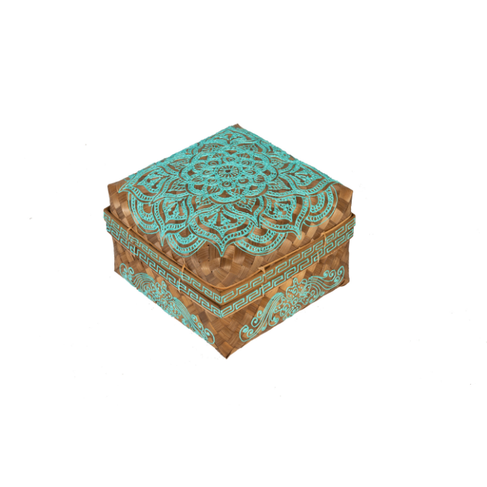 CAJA PINTADA AZUL MEDIANA